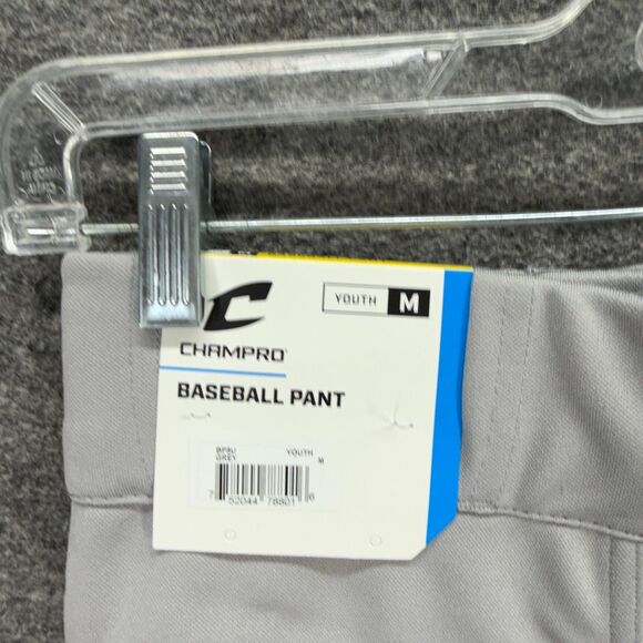 New Champro Activewear Track Pants Boys Youth M Medium Gray Baseball Straight - Picture 3 of 5